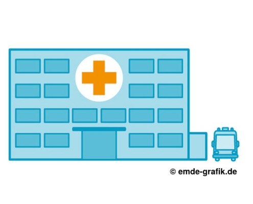 Krankenhaus Klinik Krankenwagen Illustration